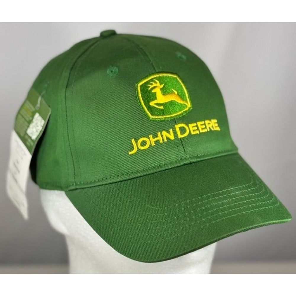John Deere Green Tractor Logo Hat Snapback Cap Tri County Equipment NWT OSFM JD1